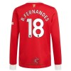 Officiële Voetbalshirt Manchester United Bruno Fernandes 18 Thuis 2021-22 Lange Mouw - Heren